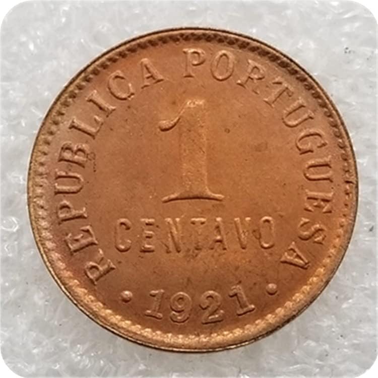 Старинни Занаяти Португалия 1921,1922 Португалия 1 Centavos Сребърен долар