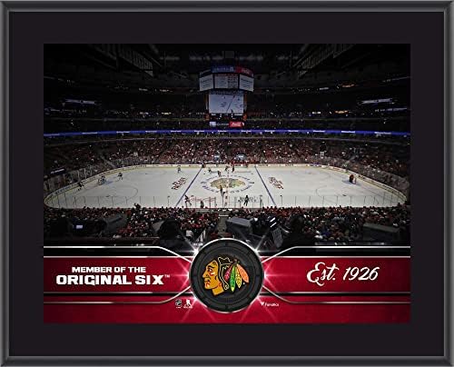 Плака стадион Чикаго Блекхоукс, размер 10 х 13 см Сублимированном формата - плакети отбори в НХЛ и колажи
