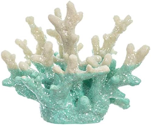 Морски Crush Търговия Бяло и светло син Корал от лъскава смола с цвят на Морска вълна | Обработен корал | 5,5