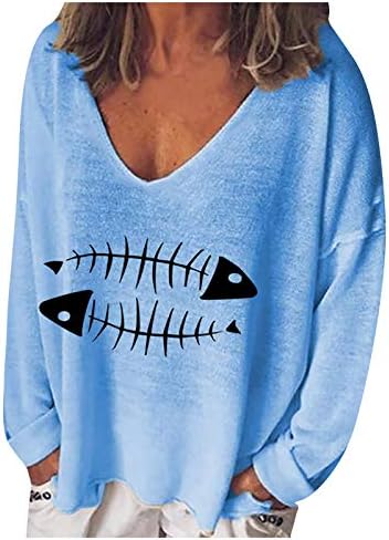 OIOLOY/ Уютен Готина Тениска за дами с Джобове на брега на Морето, Есенна Блуза с дълги ръкави от Полиестер,