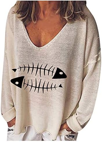 OIOLOY/ Уютен Готина Тениска за дами с Джобове на брега на Морето, Есенна Блуза с дълги ръкави от Полиестер,