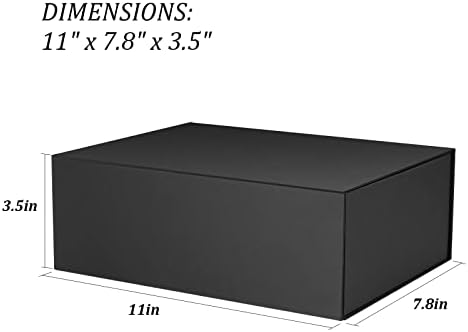 2 Опаковки 11 x 7,8 x 3,5 Черно-Подарък кутия с капак, Кутия за Младоженеца, Сгъваема Подарък кутия с магнитна