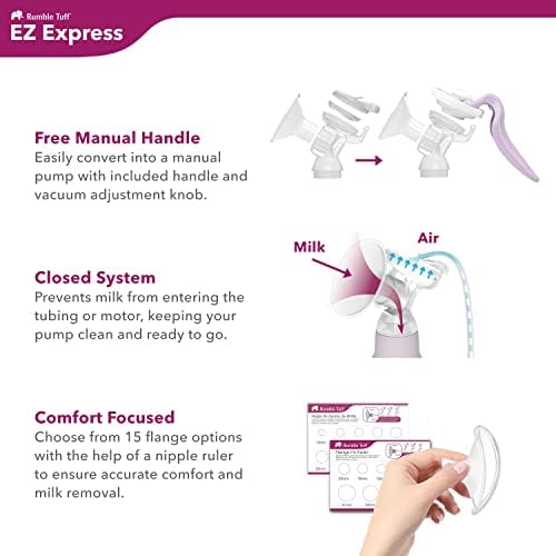 Rumble Туф EZ Express с технологията Peak Enhanced Waveform | Електрически молокоотсос затворена система | Виртуална