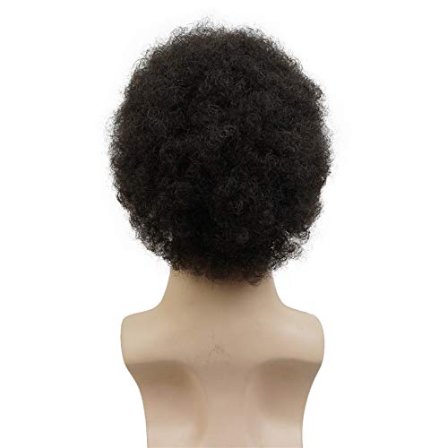 Aimole Афро Къса Къдрава Перуки, изработени от Човешка Коса Перука за черни Жени или Мъже Афроамериканский Пълен Перука (1B)