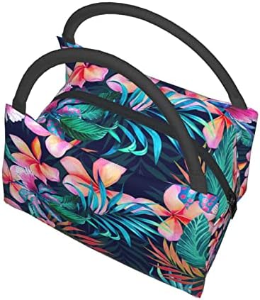 Чанта за Обяд С Принтом Тропически Цветя За Жени И Мъже, за многократна употреба Обяд-Бокс, Изолирано Чанта