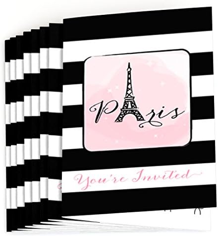Голяма точка щастие Париж, о-Ла-Ла - Париж тематични попълване на Baby shower, или Рожден Ден покани (8 бр)