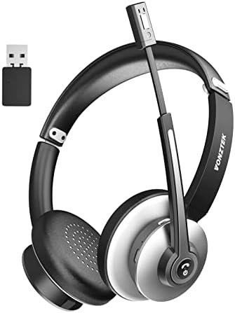 Bluetooth-Слушалки, Безжични Слушалки с Микрофон за потискане на Шума, Безжични Слушалки с USB Аудио-ключът