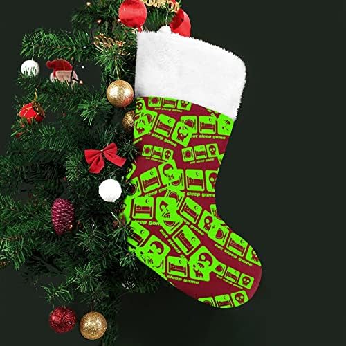 Играта Яж и Спи Коледен Отглеждане Окачени Чорапи С Принтом Коледно Дърво Украса За Камината