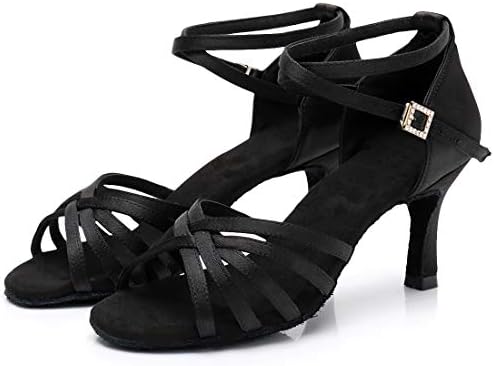 Дамски Сатенени Обувки За Латино Танци Салса Танго Румба, Чача Бачата Да Се Изяви Бални Обувки За Танци