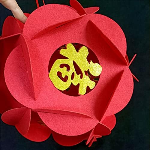 KYMY 4 бр., Китайски Коледни Червени Хартиени Фенери, 2023 Червени Висящи Декоративни Фенери с участието на