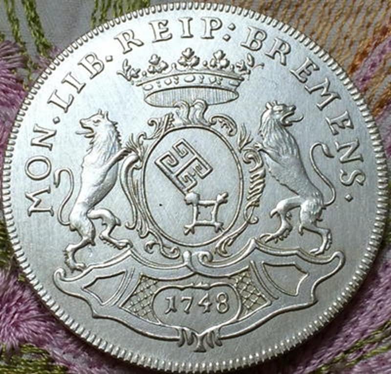 1748 Френски Монети От Чиста Мед С Посеребренным Покритие Антични Сребърни Доларови Монети Колекция от ръчно