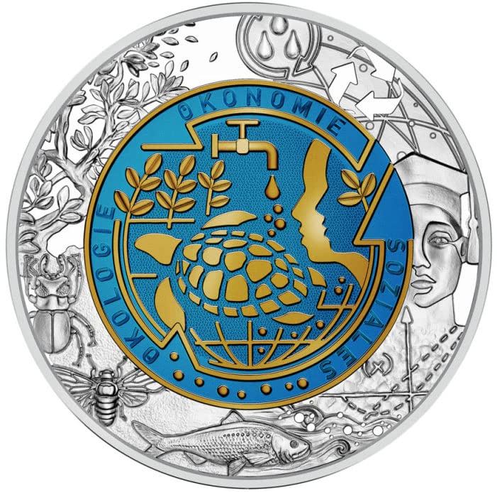 2023 ДЕ Ниобий PowerCoin Глобалното отопление Сребърна Монета 25€ Евро Австрия 2023 БУ Диамант, Без да се прибягва