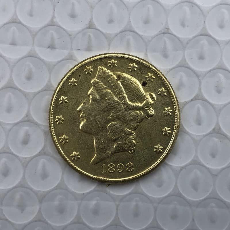 Версия 1898S Американската 20 Златни Монети Латунная Антични Ръчна Чуждестранна Възпоменателна Монета 34 мм