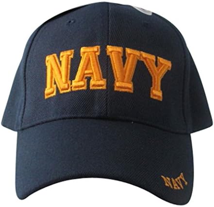 KYS, от ВМС на САЩ с Надпис Gold Block Navy Отпред на бейсболке, Синьо