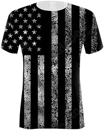 Патриотични Ризи за Жени с Флага на САЩ, Лятна Тениска с кръгло деколте и Къс Ръкав, Раираната Вратовръзка-Оцветител,