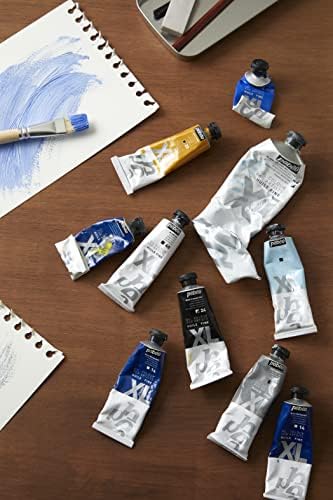 Pebeo - Калъф Fine Oil XL, 30 тюбиков 20 мл в продуктова гама и Четка - Кутия за рисуване с маслени бои и Четка