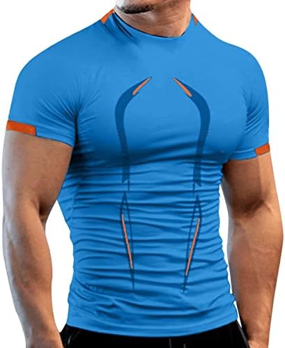 Мъжки Панталони Ризи с къс ръкав, Компресия Ризи, Мъжки Тениски За фитнес, бързо съхнещи Потник За бягане