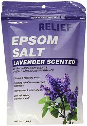 Английска сол Relief MD е с аромат на лавандула, Кристали естествен магнезиев сулфат с добавянето на вкус, 16