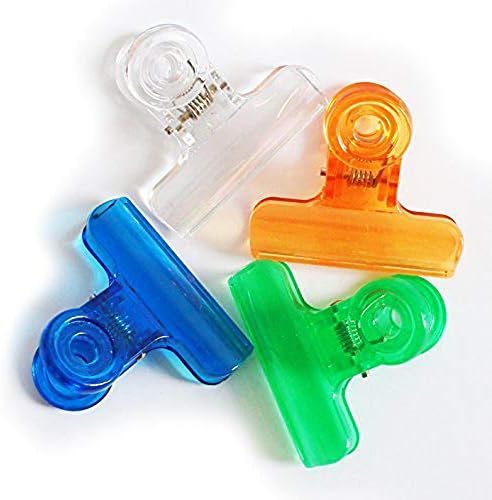 2050 Смешни Прозрачни Цветни Пластмасови скоби за Булдог 50 мм - Опаковка от 12 броя