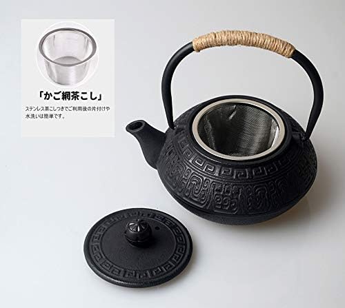 Железен Чайник Ichigoya Чайник Southern Ironware с Цедка за Чай, Ютия, Кана С Добавки на Желязо За Здравето на Железен чайник на открит огън Съответствие 0,6 Л