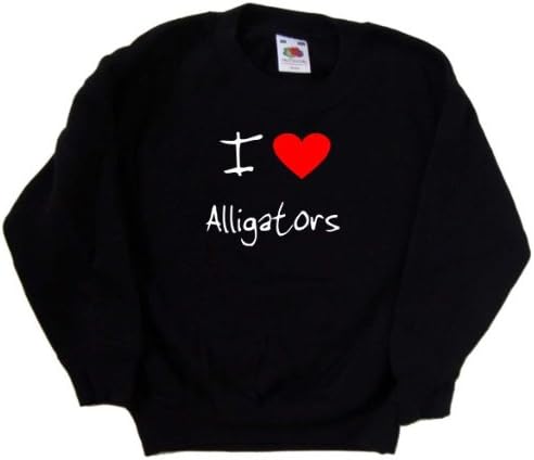 Черна детска Hoody I Love Heart Alligators
