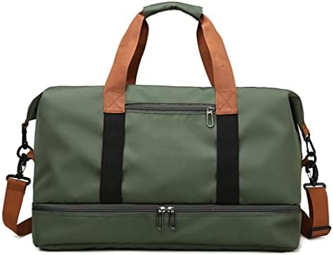 DHTDVD Женствена чанта за фитнес, чанта за фитнес, Найлонова чанта през рамо, Спортна чанта за йога за отдих (Цвят: сив, размер: 46x25x28 см)