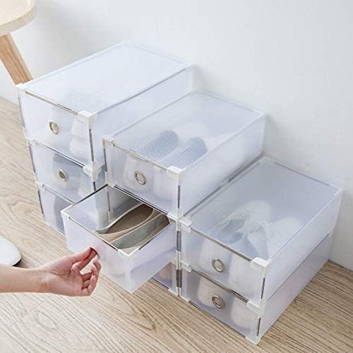 ZRSJ Водоустойчив Пластмасова Кутия за обувки, Прозрачна Кутия за съхранение, Прибиращ се Кутия за обувки на
