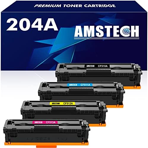 Касети с тонер Amstech 204A, 4 опаковки, смяна на касети с тонер на HP 204A 204 M180nw за принтер HP Color Pro
