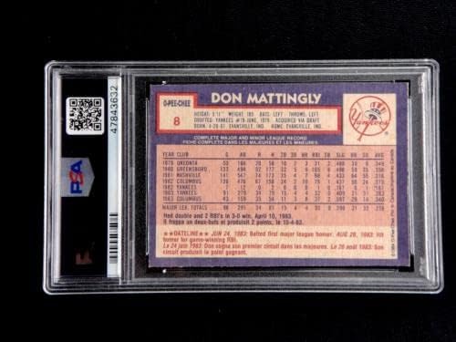 Дон Маттингли 1984 O-pee-chee #8 Psa 8 От Мента до Мента Бейзболна картичка Начинаещи - Бейзболни картички за начинаещи