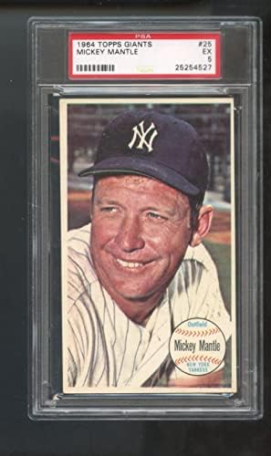 1964 Topps Джайънтс 25 Бейзболна картичка Мики Мэнтла PSA 5-ТА категория Ню Йорк Янкис - Бейзболни картички
