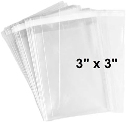 200 X 3 x 3 прозрачни закрывающихся целлофановых пакети - лъскаво самозатягивающийся найлонова торбичка с дебелина