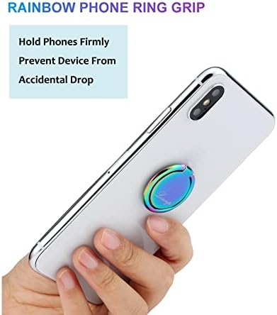 Държач за пръстени за мобилен телефон lenoup Rainbow, Синя Многоцветен Поставка за улавяне на пръстена, Метална