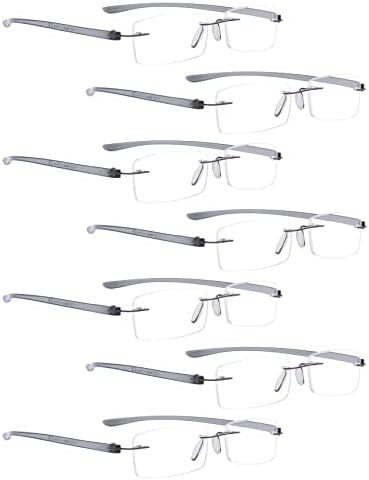 LUR 3 опаковки на метални очила за четене + 7 опаковки очила за четене без рамки (общо 10 двойки ридеров + 1,00)