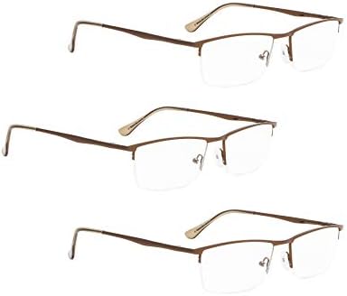 LUR 3 опаковки на метални очила за четене в полуободке + 3 опаковки очила за четене без полуободки (само 6 двойки