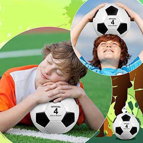 HyDren 24 Опаковане на Футболни Топки с Помпа, Външни Спортни Играчки, Направени Машина Футболна Топка за Младежта и Тренировка по Футбол на Открито