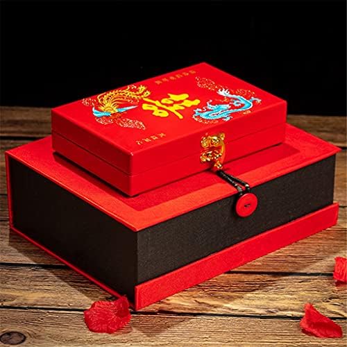 WODMB Лакирани Кутии За Бижута В Ретро Китайски Стил в Ковчег За Съхранение на Бижута, Сватбени Подаръци, Кутии