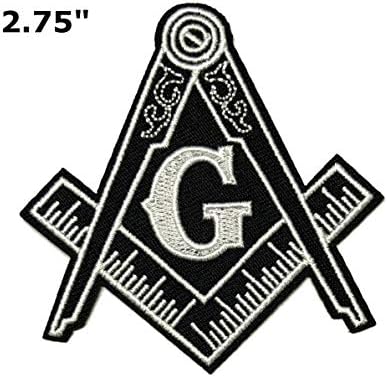 Масонски Компас Символ на Лого 2,75Бродирана Нашивка, Приклеиваемая желязо или Пришиваемая Декоративна Апликация,