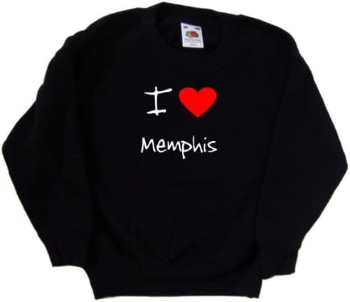 Черна детска Hoody I Love Heart Memphis