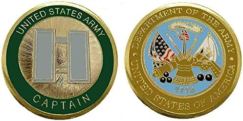 Военна Монета Повикване, Монета на Повикване Ветеран от Армията, Колекционерски монети, Офицерские ранг, Капитан