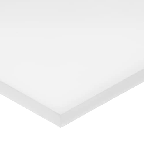 Пластмасов лист от гомополимера ацеталя Delrin, бял, дебел 3 инча х 24 см в ширина х 24 инча дължина