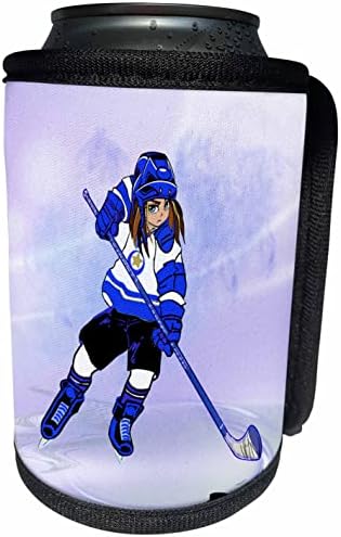 3dRose Milas Арт - Хокей на лед - Момиче-хоккеистка - Опаковки за бутилки-охладители (cc-360392-1)