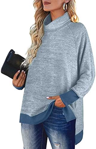 Дамски Класически Блузи с Принтом, Всекидневни Пуловер с V-образно деколте, мек вълнен плат Пуловер с Дълъг