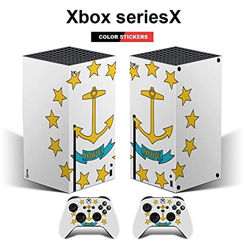 Флаг Роуд Айлънд Скинове за конзолата Xbox серия X И контролер Vinyl Стикер на корицата (Xbox X серия)