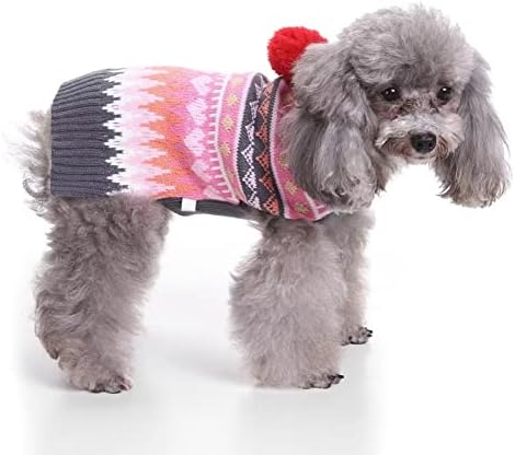 Сладко Розово Коледен Пуловер за Малки Кучета и Котки, Зимата Топъл Пуловер, Качулки в Училище Стил, Риза, Екипировки,
