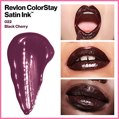 Течна червило REVLON за грим лице, спирала ColorStay Ink Satin, Устойчиви наситени цветове на устните Съдържа
