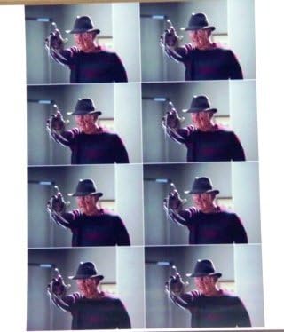 Снимка на Фреди Крюгер с множество изображения на един лист Кошмар на елм стрийт на Уес Крейвена
