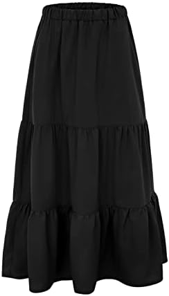 Пола, Дълга Женствена рокля-люлка, Плиссированная Еластична талия в стил Бохо с джобове, Струящаяся Годишна