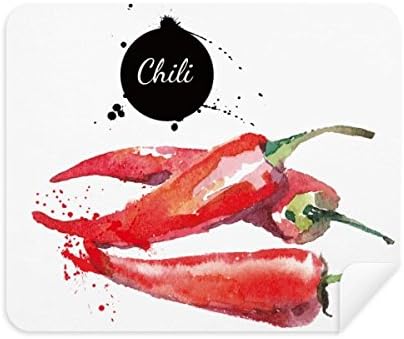 Зеленчукова Чили Вкусна Здравословна, Акварел Плат За Почистване на Екрана за Пречистване на 2 елемента Замшевой