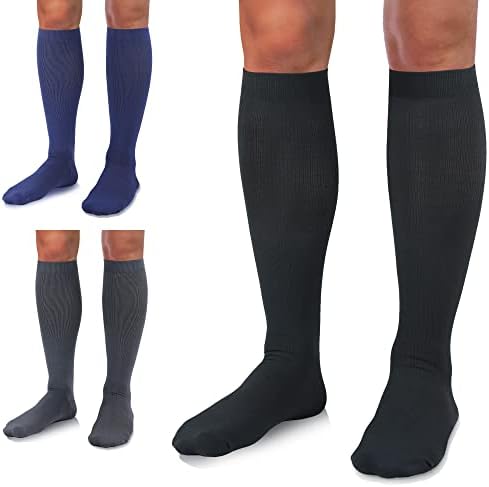 Медицински Компресия чорапи UUSOCKS за жени и мъже, 3 Двойки, Компресия Чорапи до коляното с налягане 20-30