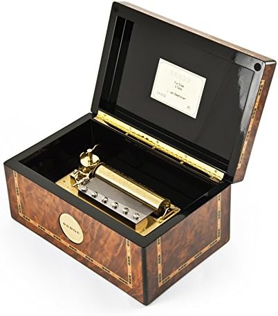 Красива Музикална ковчег Thuya 72 Бележки в класически стил с инкрустиран в рамката на Reuge Music Box - Много